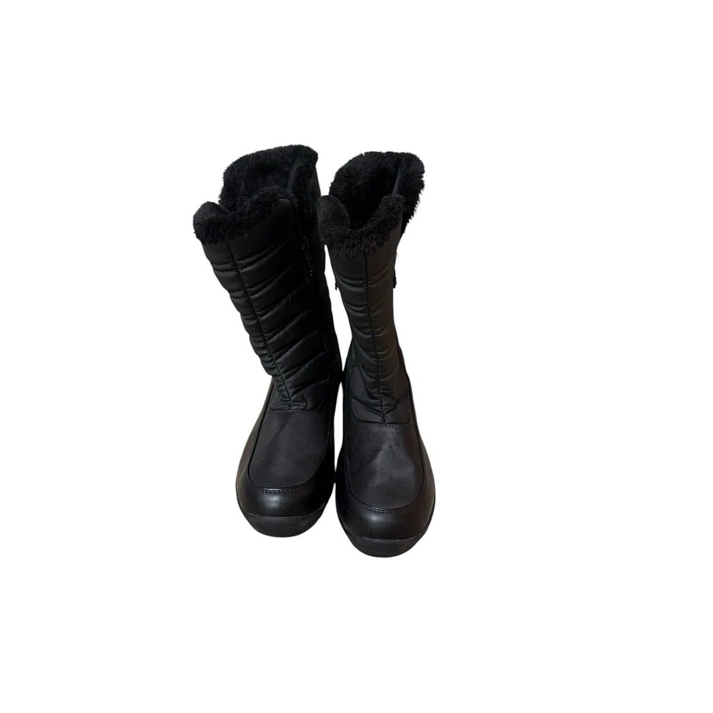 Totes Jennifer Women's 9 M Black Waterproof Faux Fur Lined Winter Snow Boots